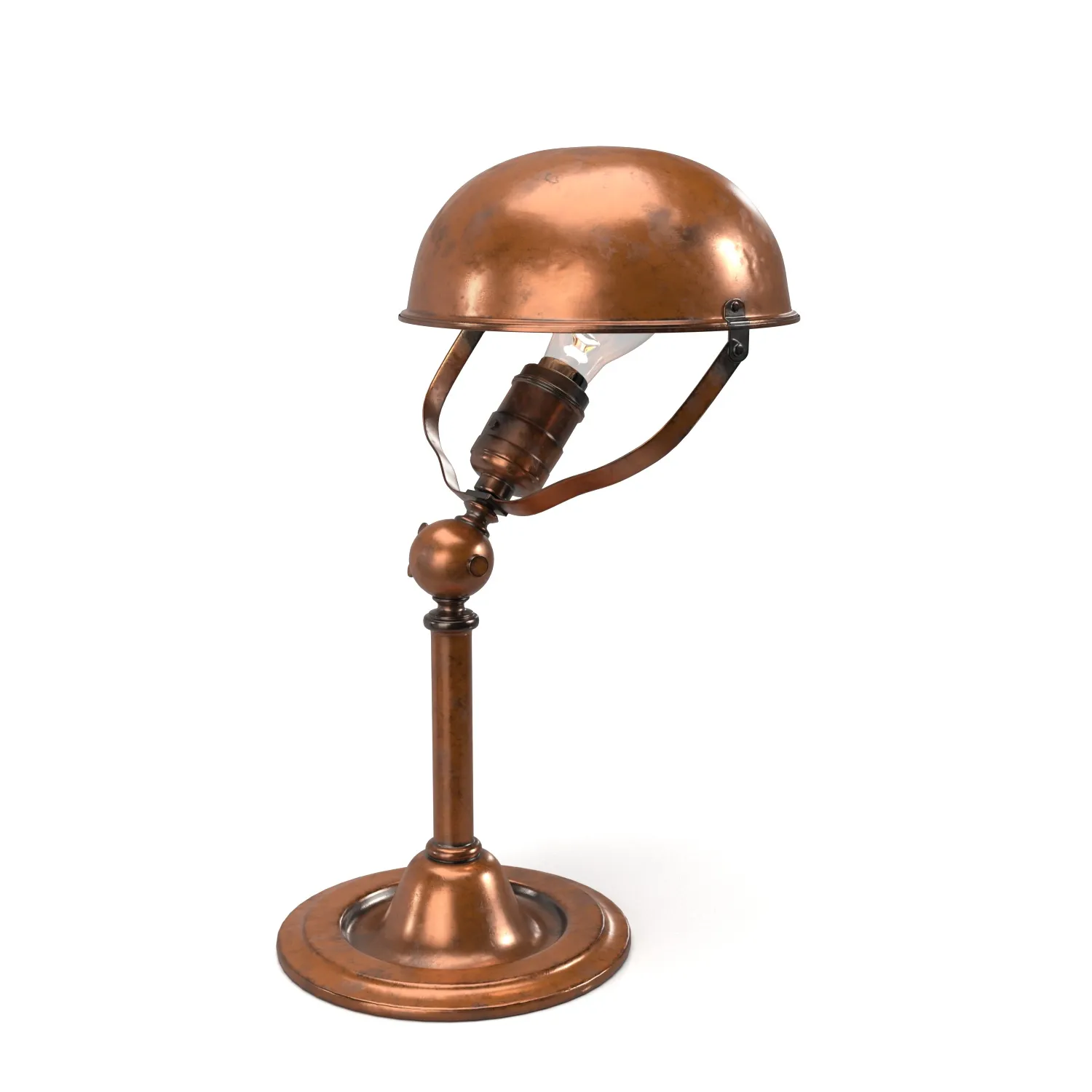 Industrial Faries Adjustable Copper Plated Task Lamp PBR 3D Model_01